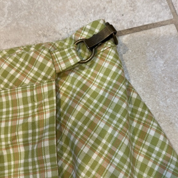 Urban Outfitters Lime Green Plaid Wrap Skirt S Kilt - Picture 5 of 7